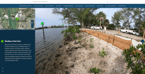 screenshot of sarasota county water quality story map with blackburn point park shoreline restoration information. [credit: uf/ifas extension sarasota county]