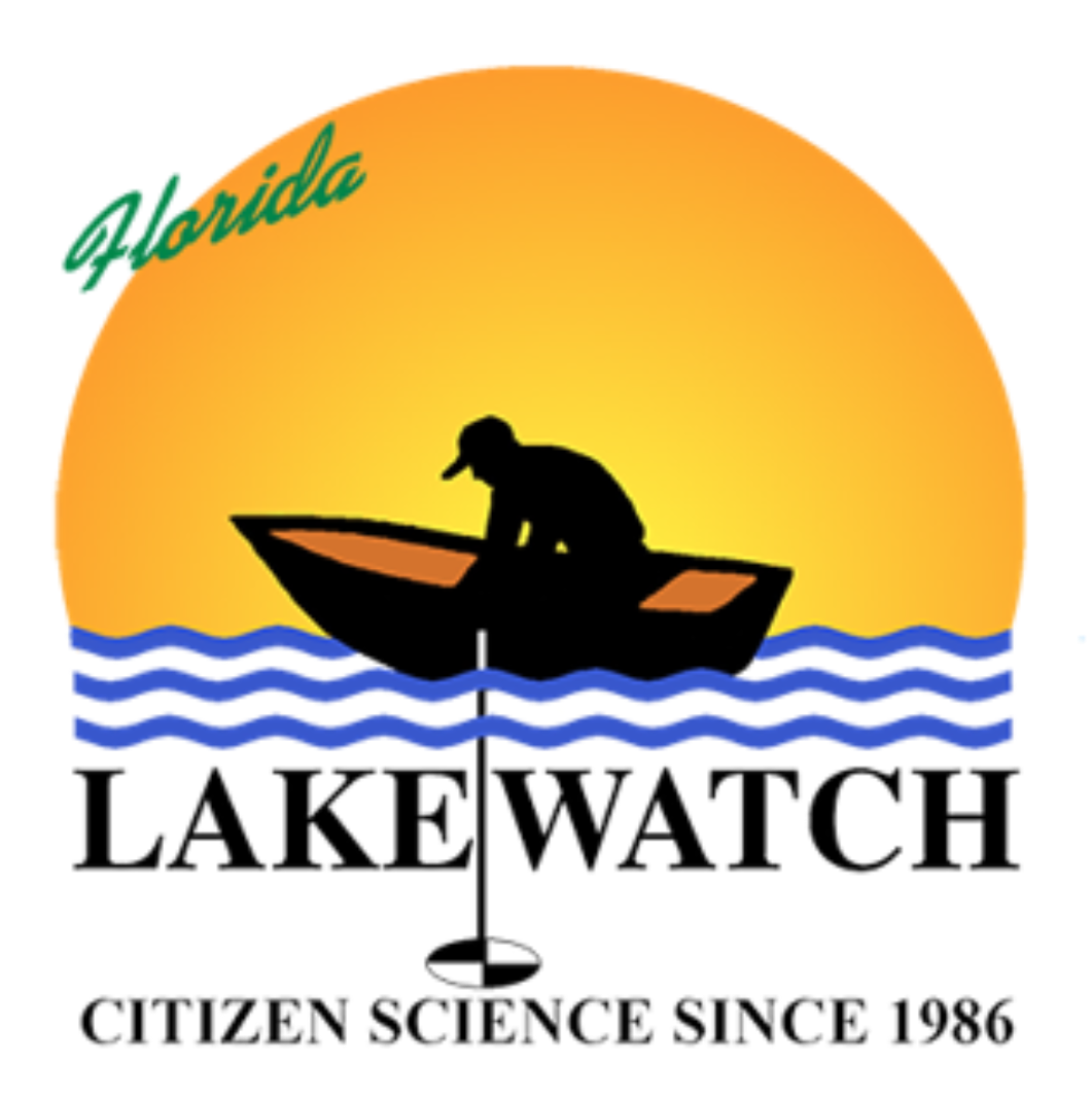 LAKEWATCH logo depicting person on boat measuring water quality