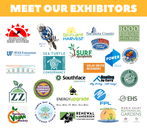 Meet our exhibitors logo graphic that depicts the Green Living Expo 35 exhibitors with a wide range of green solutions for energy conservation, waste reduction, water protection, local food, and nature conservation.