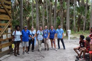 uf/ifas extension sarasota county intern kate albertus (standing, second from right) poses with other interns and extension staff members during a youth summer camp event at myakka river state park. [credit: uf/ifas extension sarasota county]
