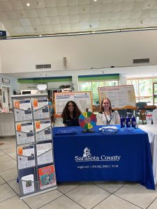 uf/ifas extension sarasota county sustainability team members share information and items at a "beat the heat" event. [credit: uf/ifas extension sarasota county]