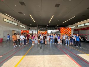 group portrait of sarasota county government interns for 2024 summer season, taken at county fire station. [credit: sarasota county government]