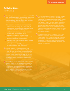 There is a picture of an activity page from the book about Create Your Own Vision Board.