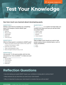 There is a picture of an activity page from the book about Create Your Own Vision Board.