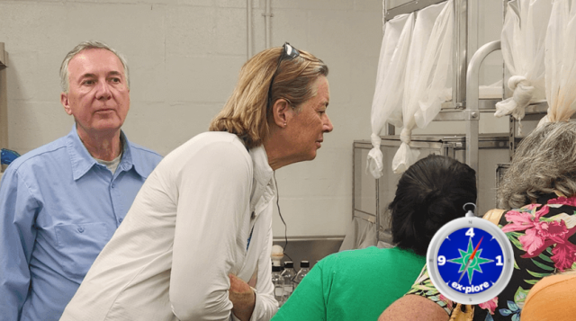 Insectary room at the Mosquito Management Services Facility, with the Sarasota County Extension "ex•plore" program icon overlaying the image