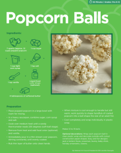 A picture of the directions for making popcorn balls.