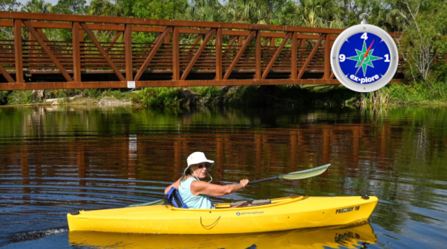 a person paddles a kayak through calm waters in sarasota county, during a uf/ifas extension sarasota county outing. [credit: uf/ifas extension sarasota county]