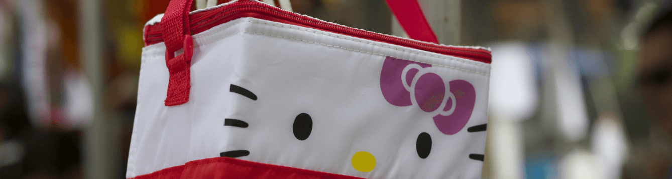 a 'hello kitty' lunch bag, as seen on a passerby. [credit: pixabay.com, hesiyi]