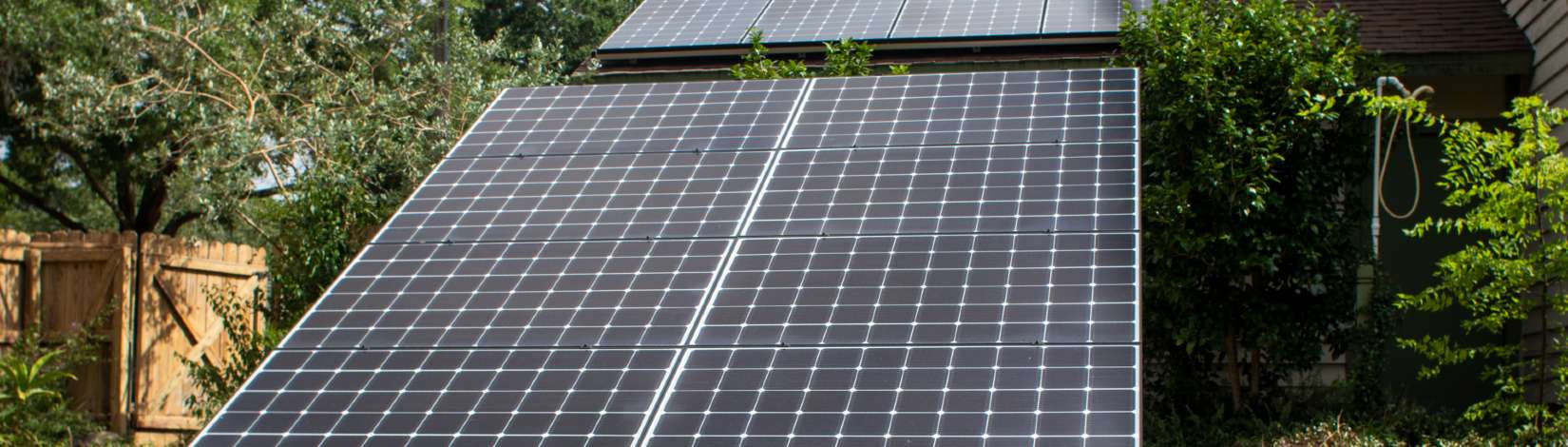 Residential home solar panel array.