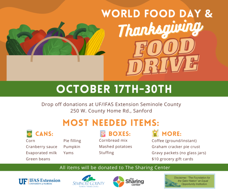 Seminole County World Food Day and Holiday Food Drive - UF/IFAS ...