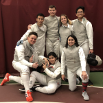 group of fencers at a competition