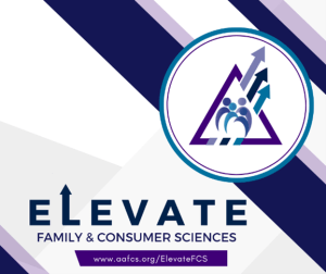 logo with text elevate family and consumer sciences, www.aafcs.org/elevatefcs