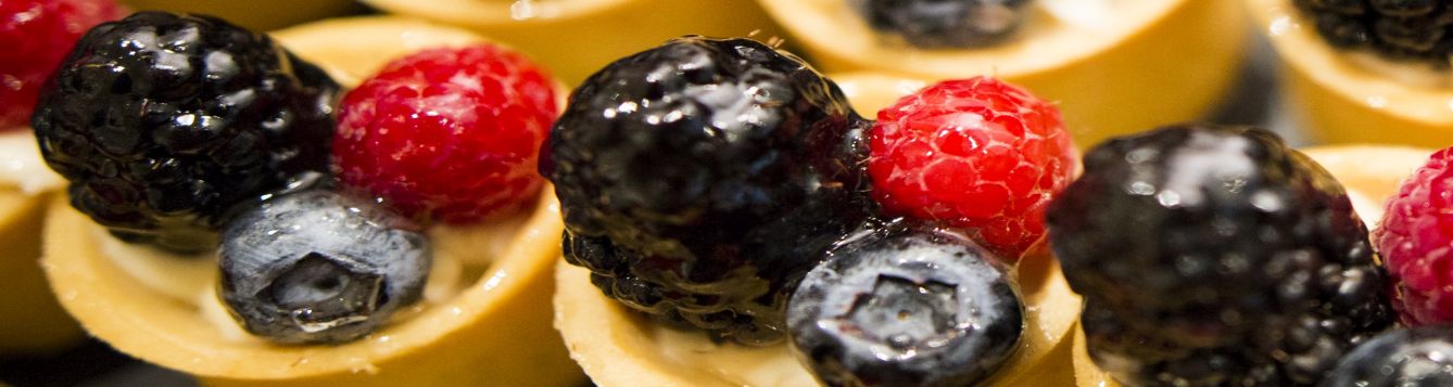 A dessert of blackberries, raspberries and blueberries for an IFAS event.