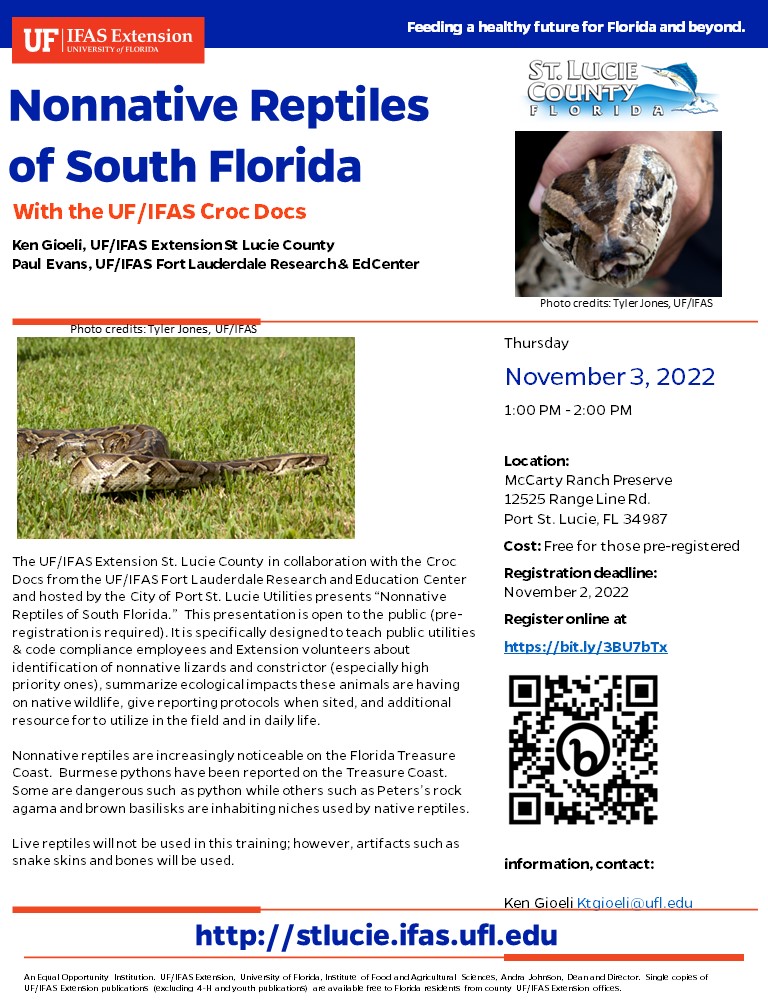 Nonnative Reptiles of South Florida with the UF Croc Docs - UF/IFAS ...