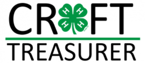 Croft for Treasurer (4-H Clover in the "O" using 4-H Green and White)