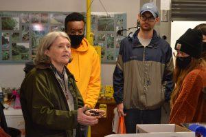 a professor discusses vermiculture with students
