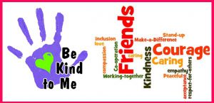 collage of words describing bullying