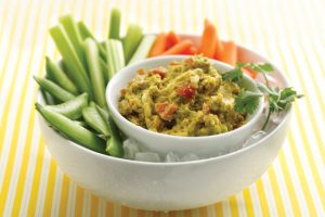 healthy guacamole with vegetables