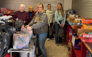 Volunteers in food pantry