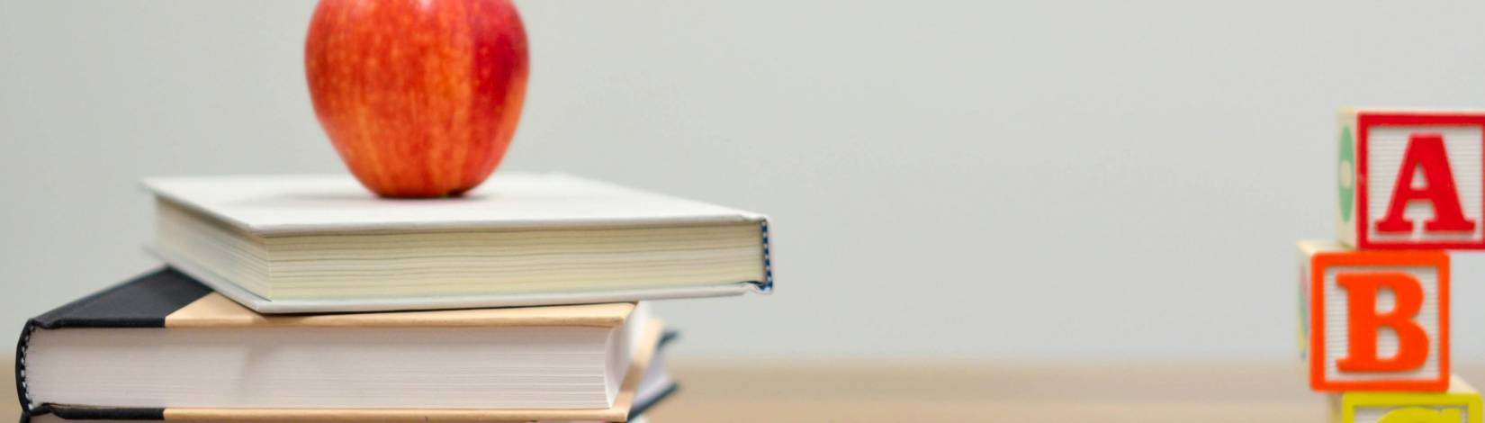 School books and blocks