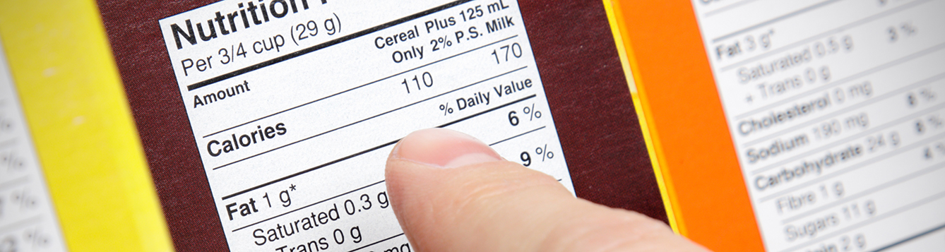close up of nutrition label