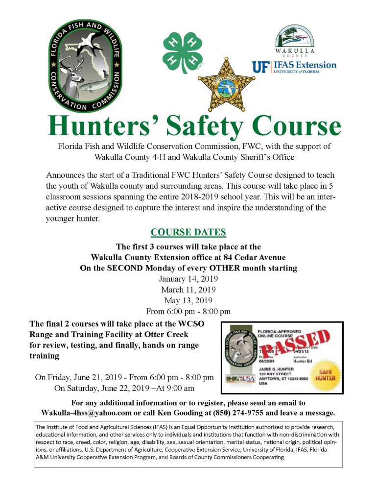 Hunters' Safety Course UF/IFAS Extension Wakulla County