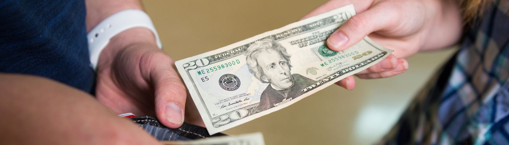 Money changing hands.