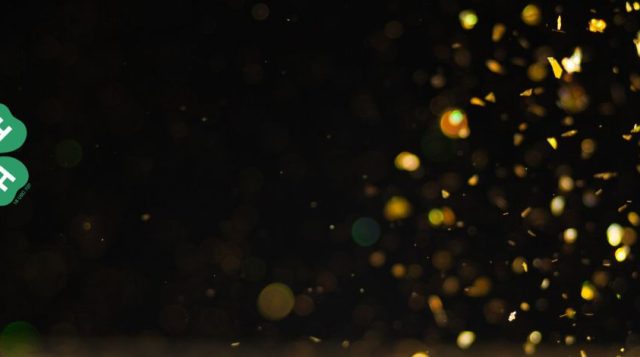 Colored lights on black background